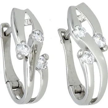 Náušnice Goldstore Bílé zlato náušnice drobné zirkony Váha: 1.96 g