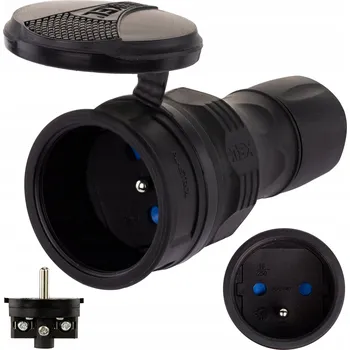 Elektrická zásuvka Elektrická Zásuvka hermetická Plast-Rol černá