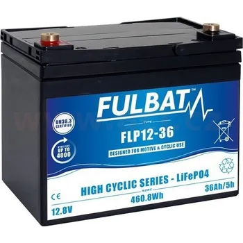 Auto-moto lithiová baterie LiFePO4 FLP12-36 FULBAT 12,8V, 36Ah, 461Wh, hmotnost 4,2 kg, 195x130x162