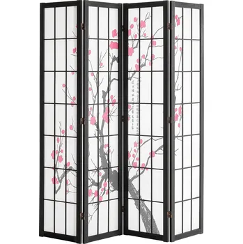 Vevor Paraván do místnosti 4-panelový japonský dřevěný skládací přenosný