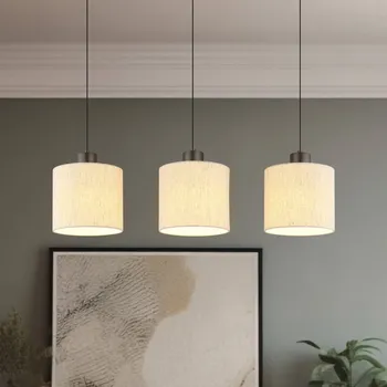 Svítidlo Globo Závěsné světlo LED Thea, délka 74 cm, 3ramenná, krémová/matná černá krémová, matná černá Celkem 24 W - Doprava zdarma