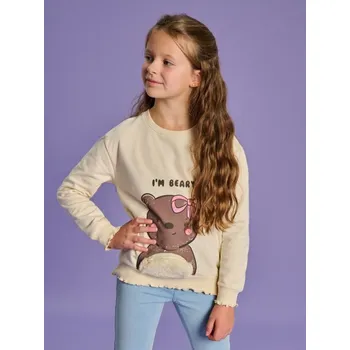 Dětská móda Sinsay - Mikina se zvířecím potiskem - krémová - 740AV-01X - 740AV-01X-98-1