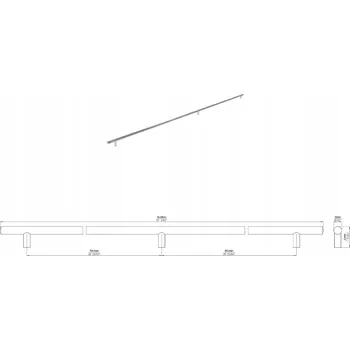 Nábytkové kování Nábytková úchytka SIRO 885-1449ZN1 chrom lesklý, 3 patky