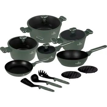 Sada nádobí Berlingerhaus Matte Green Collection BH-8208 15 ks