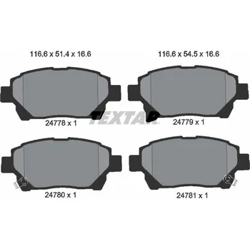 Brzdová destička Sada brzdových destiček, kotoučová brzda TEXTAR 2477801