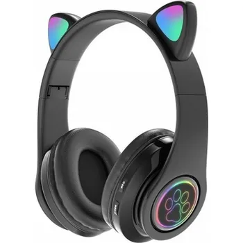 Sluchátka Bezdrátová LED bluetooth sluchátka Cat Ear Modrá