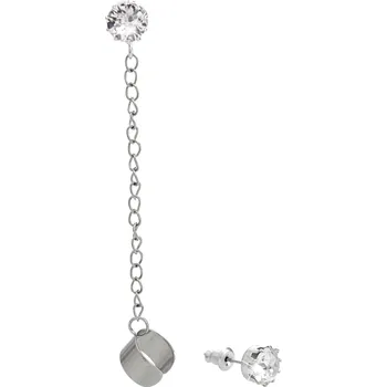 Módní doplněk JSB bijoux s.r.o. Náušnice puzety z bižuterní slitiny s nasazovacím kroužkem na řetízku Swarovski Crystal