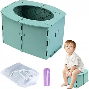 Nočník SKLÁDACÍ TURISTICKÝ NOČNÍK PRO DĚTI PŘENOSNÝ CESTOVNÍ + 15 SÁČKŮ