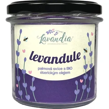 Svíčka Lavandia Palmová svíce ve skle 200 g - levandule Uvolní Vaše smysly