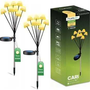 Venkovní osvětlení 2x Solární Zahradní Lampa LED Zapichovací Sloupek Venkovní Houbičky IP65
