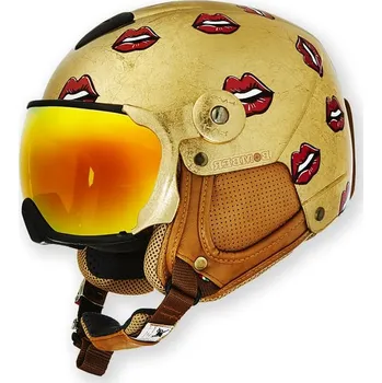 Sportovní chránič Bomber Lyžařská helma s 24K zlatem DEE ALI KISS 2021/2022 Žlutá S Dámské