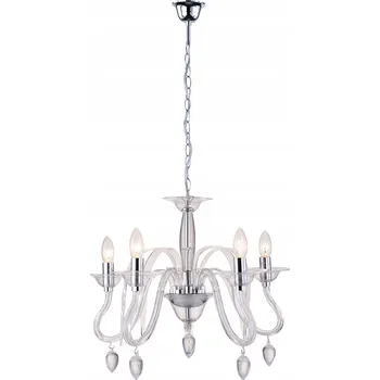 MURANO, lustr, 5 světel, E14, Průhledný, průměr: 53 cm