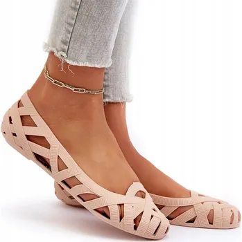 Dámské baleríny Dámské gumové baleríny na léto s pásky, nude barva, velikost 40