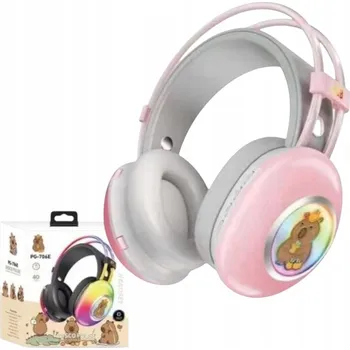 Sluchátka Bezdrátová Bluetooth sluchátka KAPYBARA - Dětská sluchátka přes uši s LED podsvícením