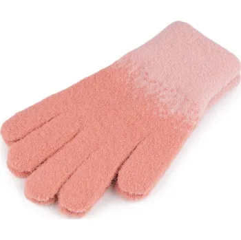 Rukavice Dámské pletené rukavice, velké, 16 korálová světlá růžová