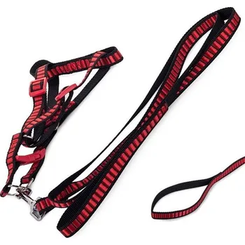 Postroj pro psa Verk 19128 Nylonový postroj s vodítkem pro psa 125 x 1.5 cm červený