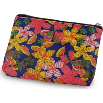 Nákupní taška Skládací nákupní taška se zipem 39x40 cm, střední, 59 modrá kobaltová květ