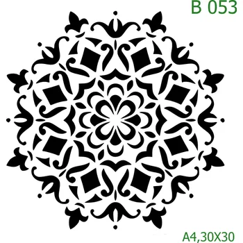 Plastová šablona pro malování - Mandaly a dortovky - Mandala (B053) - 30 x 30 cm , Lepící fólie