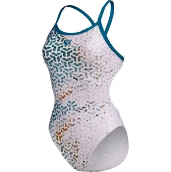 Dámská móda Arena Planet Water Swimsuit Challenge Back Blue Cosmo/White Multi XL - UK38