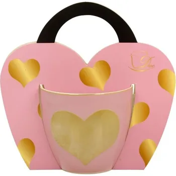 Růžové Velké Srdce - porcelánový hrnek (460 ml)