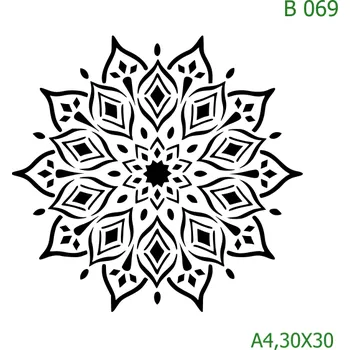 Plastová šablona pro malování - Mandaly a dortovky - Mandala (B069) - 30 x 30 cm , Lepící fólie