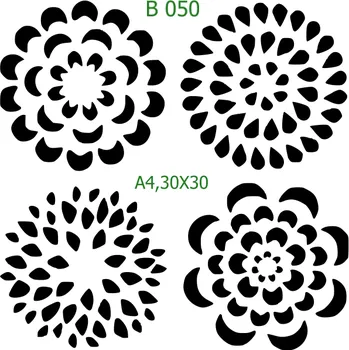 Plastová šablona pro malování - Mandaly a dortovky - Mandala (B050) - 30 x 30 cm , Lepící fólie