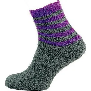 Dámské ponožky Dámské ponožky NOVIA | spací peříčko proužek 1265 šedá 26-27