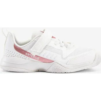 Dětská móda ARTENGO Dětské tenisové boty na suchý zip TS 500 Fast Shine 30 BÍLÁ