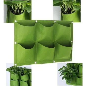 Květináč Grugen Závěsný textilní květináč 6 kapes
