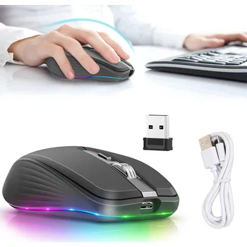 Myš Bezdrátová myš s RGB podsvícením a duálním režimem nabíjení