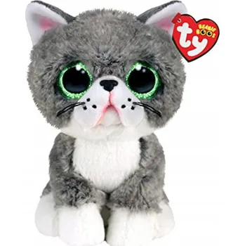plyšák Plyšová Kočička Šedo-bílý Fergus Pupilky TY - 15 cm