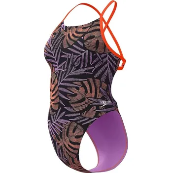 Dámské plavky Speedo Allover Digital Tie Back Orange S - UK32