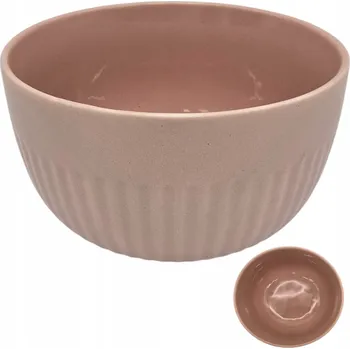MÍSA SALÁTOVÁ MÍSA VELKÁ RŮŽOVÁ KERAMICKÁ S ŽEBROVÁNÍM 13 x 7,5 CM