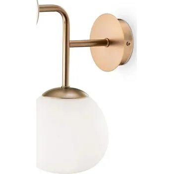 Nástěnné svítidlo Nástěnné svítidlo zlaté dvojité se dvěma skleněnými bílými koulemi do obýváku Maytoni