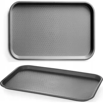 Podnos na rychlé občerstvení z polypropylenu GN 1/1, AmerBox, černý, 530x325x(V)20mm