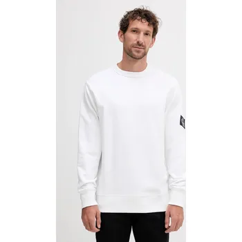 Dámská mikina Bavlněná mikina Calvin Klein Jeans J30J323426 bílá 00X, vel. L