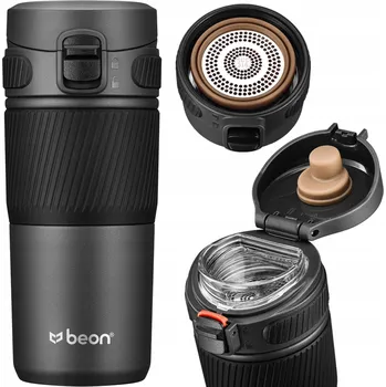 Termohrnek Termohrnek Beon Origo 450 ml černý nerezová ocel s pojistkou víka