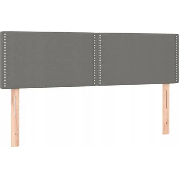 Čelo postele tmavě šedé 144 x 5 x 78/88 cm, čalouněné s nýty