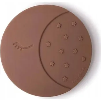 Hračka pro kojence Mushie - Silikonové kousátko MOON Cloudy Mauve