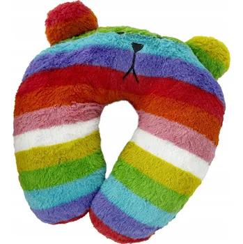 Polštář Dětský cestovní polštářek Rainbow 30×30 cm, duhové proužky