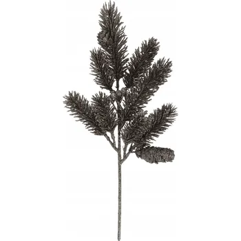Vánoce Vánoční větvička borovice 37cm, tmavá kava