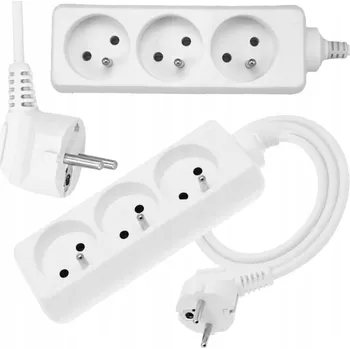 Napájecí kabel Prodlužovací Kabel lišta Elgotech 2 m, 3 ks, bílá