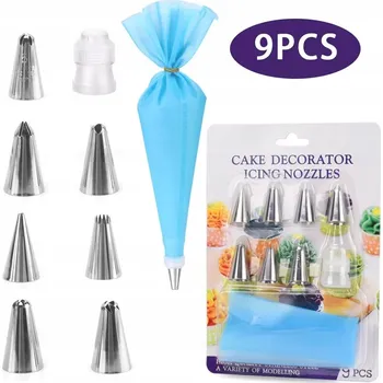 Sada cukrářských špiček adaptér sáček 9ks zdobící špička