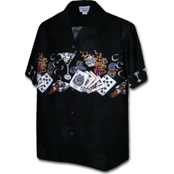 Pánská košile Pacific Legend Černá havajská košile s motivem hazardních her Velikost: XL
