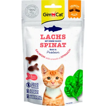 Pamlsek pro kočku GimCat Crunchy Snacks losos a špenát 50 g