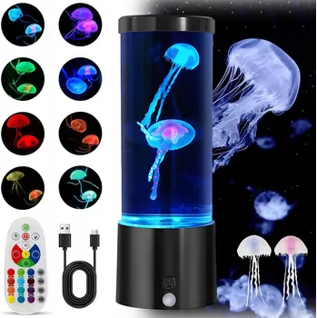 Lampička LAMPKA S MEDÚZAMI AKVÁRIUM NOČNÍ LAMPA PRO DĚTI STOLNÍ LAMPA 17 RGB