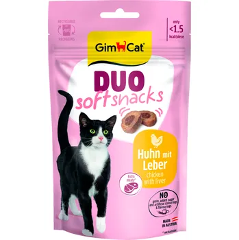 Pamlsek pro kočku GimCat Duo Soft Snacks kuře s játry 50 g