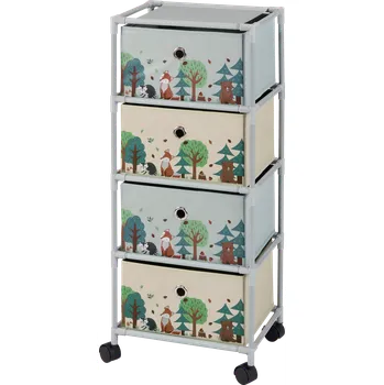 Obývací pokoj LIVARNO® Regál na kolečkách pro děti, 35 x 26 x 82,5 cm (liška)