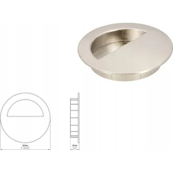 Nábytkové kování Nábytková úchytka SIRO 2151-90ZN21, vzhled nerezové oceli (zapuštěná úchytka)
