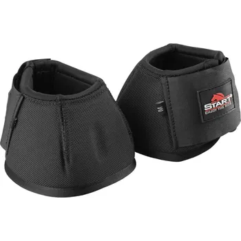 Jezdectví START Rozepínací neoprenové zvony Nylon pro koně a poníky 2 ks XL ČERNÁ